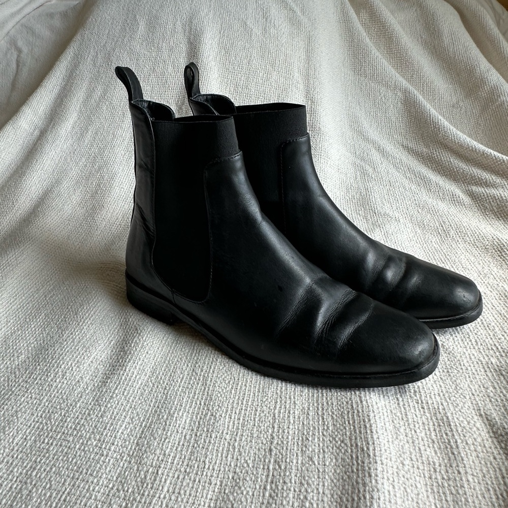 Everlane Black Square Toe Booties